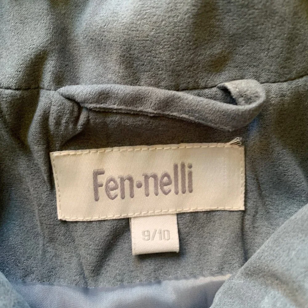 Fen-nelli Women’s Sage Green Suede Feel Hooded Jacket | Size 9/10 - Picture 9 of 10
